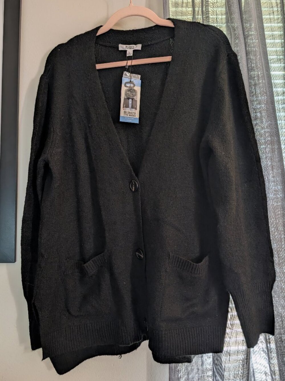 NWT Steve Madden BB Dakota Black Cardigan Size L